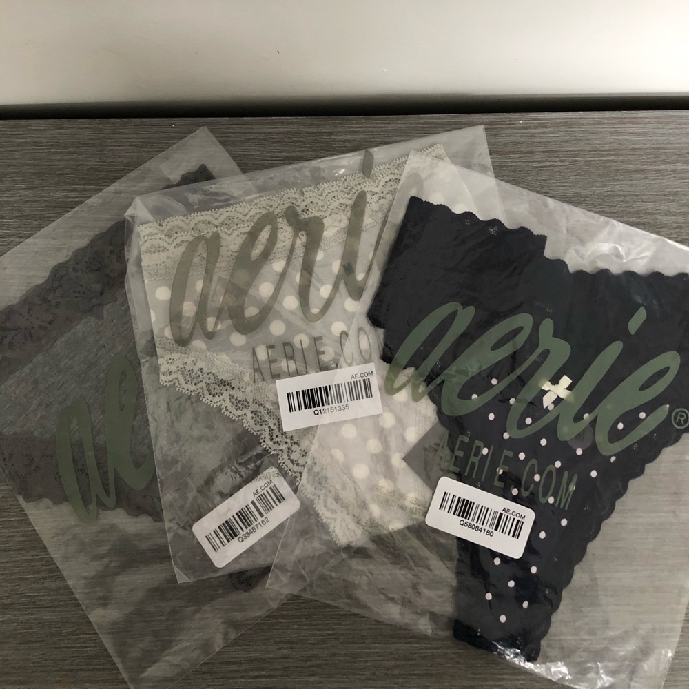 NWT AERIE trio of cotton thongs